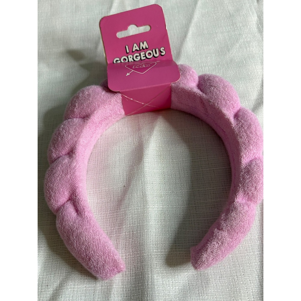 Mallows Beauty I Am Gorgeous Pink Spa Headband Padded Terry Cloth Skincare